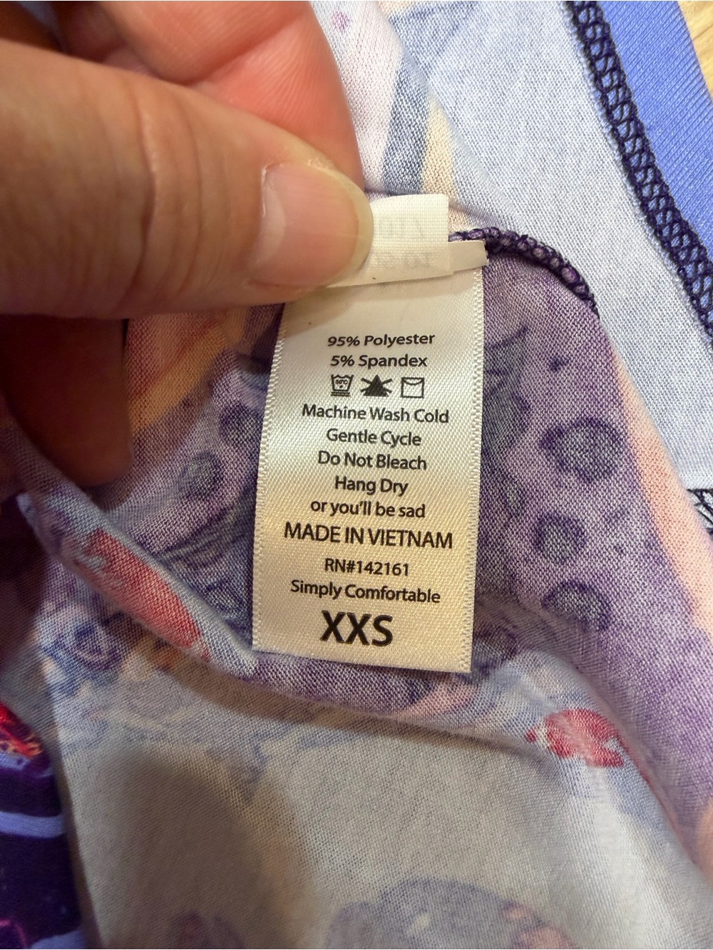 Disney LuLaRoe Irma XXS Purple Blue Mickey Mouse Graphic Tunic Top - Picture 7 of 7